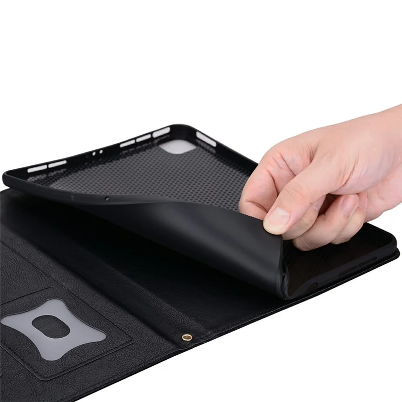 For Xiaomi Pad 9 Pro Max Case Front Pocket Business Leather Tablet Cover with Card Holder Stand - Black