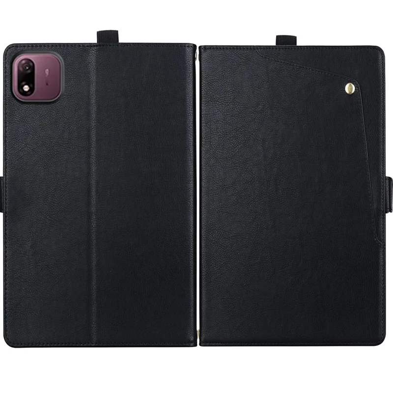 For Xiaomi Pad 9 Pro Max Case Front Pocket Business Leather Tablet Cover with Card Holder Stand - Black