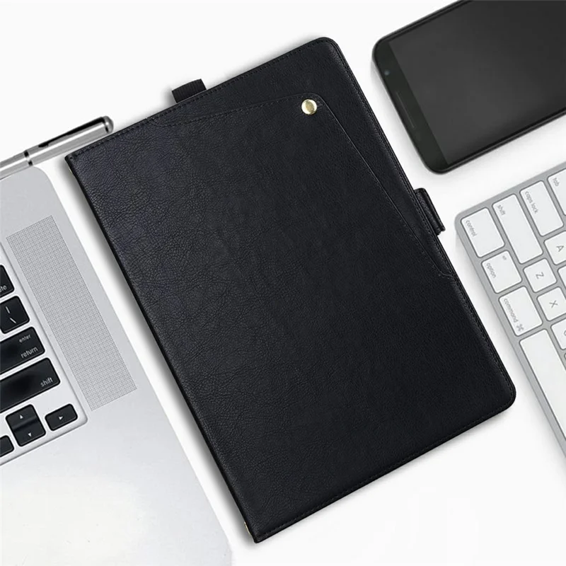 For Xiaomi Pad 9 Pro Max Case Front Pocket Business Leather Tablet Cover with Card Holder Stand - Black