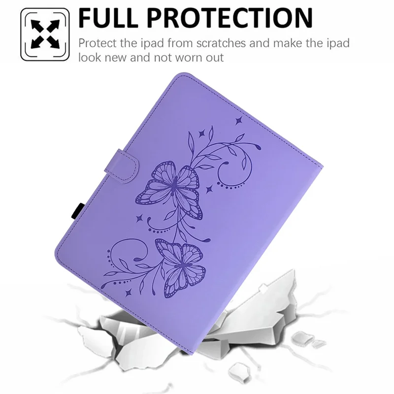 For Amazon Kindle Paperwhite (2024) Case Butterfly Pattern PU Leather Card Slot Tablet Cover - Light Purple
