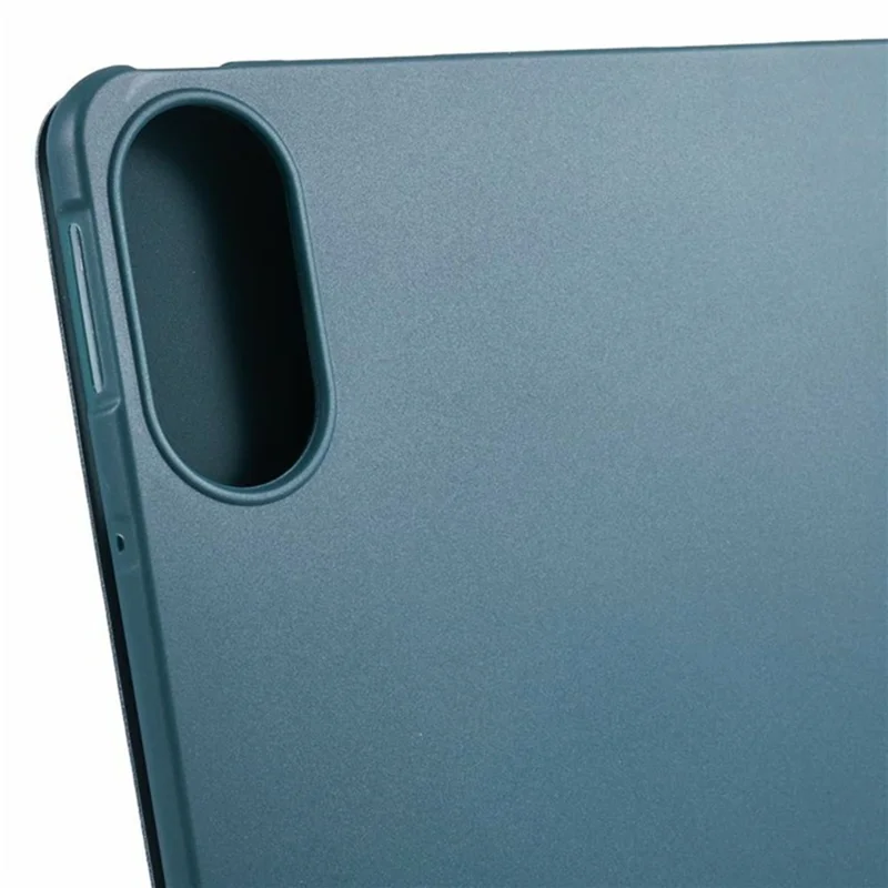 For Xiaomi Poco Pad M1  /  Redmi Pad 2 Pro Case PU Leather + Silicone Tri-Fold Stand Tablet Cover - Blackish Green