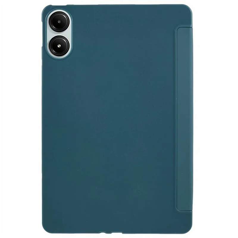 For Xiaomi Poco Pad M1  /  Redmi Pad 2 Pro Case PU Leather + Silicone Tri-Fold Stand Tablet Cover - Blackish Green