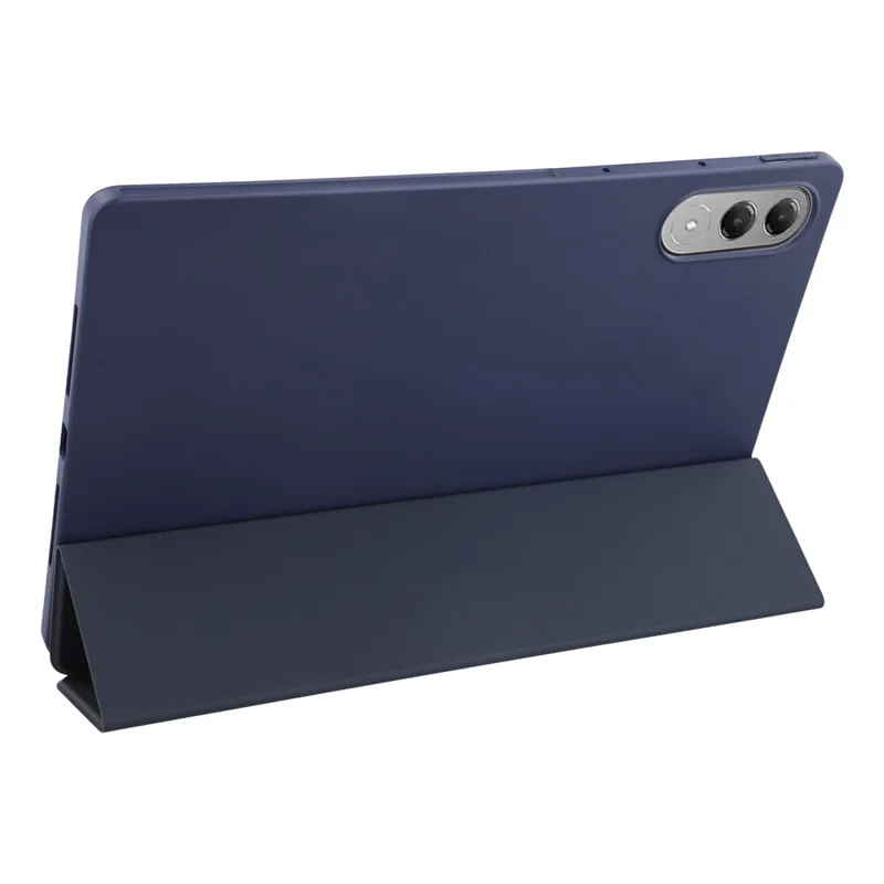 For Lenovo Idea Tab Pro Gen 2 Case PU Leather + Silicone Tri-Fold Stand Tablet Cover - Dark Blue