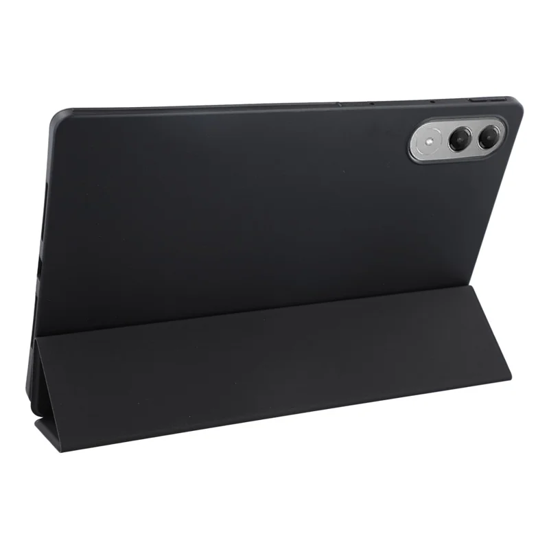 For Lenovo Yoga Tab 11.1 Case PU Leather + Silicone Tri-Fold Stand Tablet Cover - Black