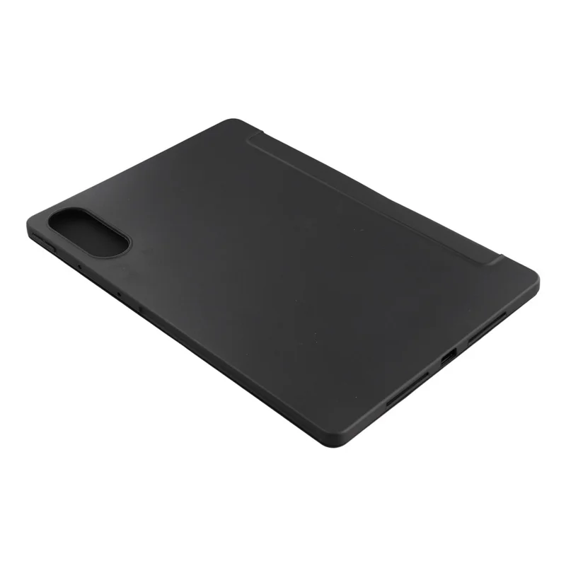 For Lenovo Yoga Tab 11.1 Case PU Leather + Silicone Tri-Fold Stand Tablet Cover - Black