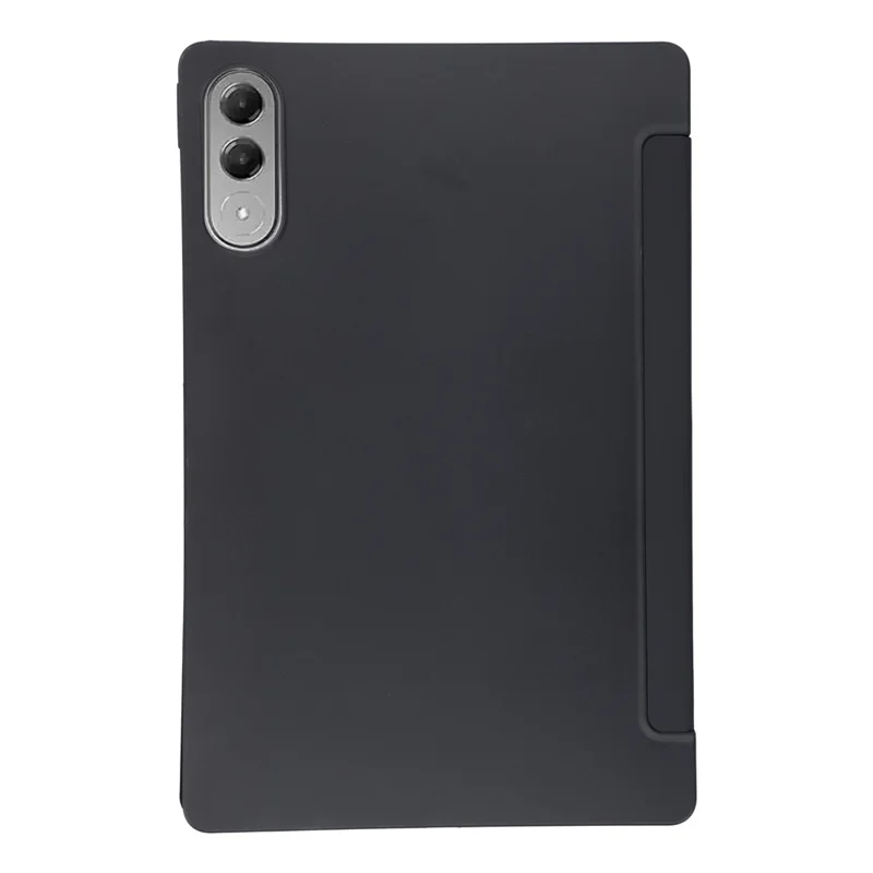 For Lenovo Yoga Tab 11.1 Case PU Leather + Silicone Tri-Fold Stand Tablet Cover - Black