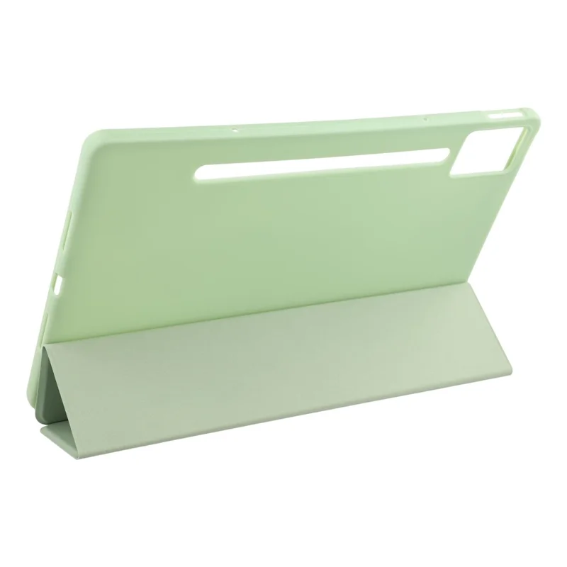 For Lenovo Idea Tab Pro Case PU Leather + Silicone Tri-Fold Stand Tablet Cover - Green