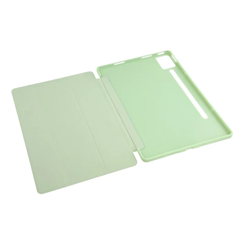 For Lenovo Idea Tab Pro Case PU Leather + Silicone Tri-Fold Stand Tablet Cover - Green