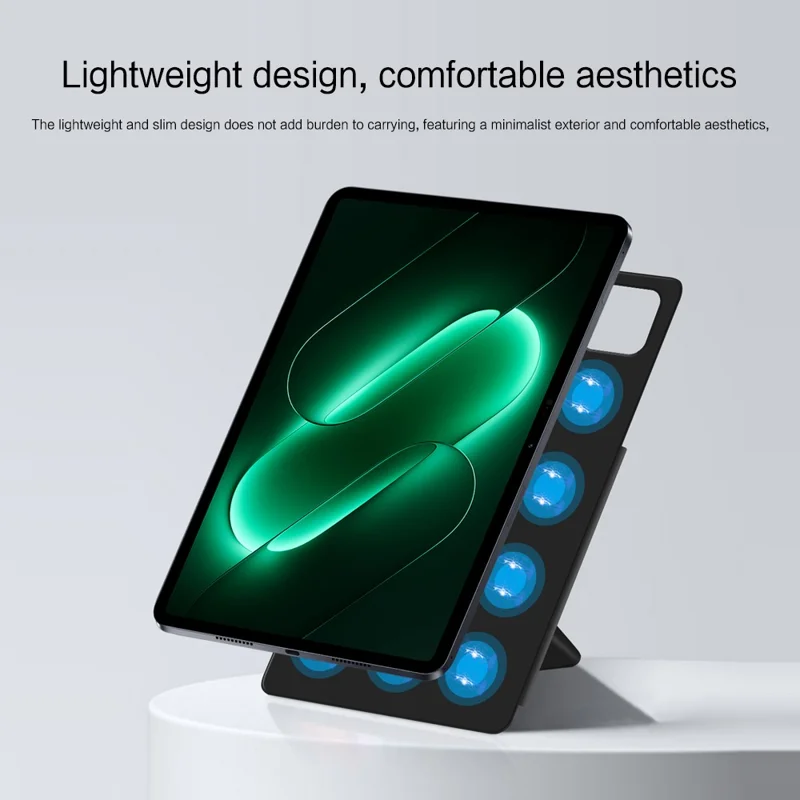 For Xiaomi Pad 9 Leather Case Origami Stand Magnetic Tablet Cover - Black