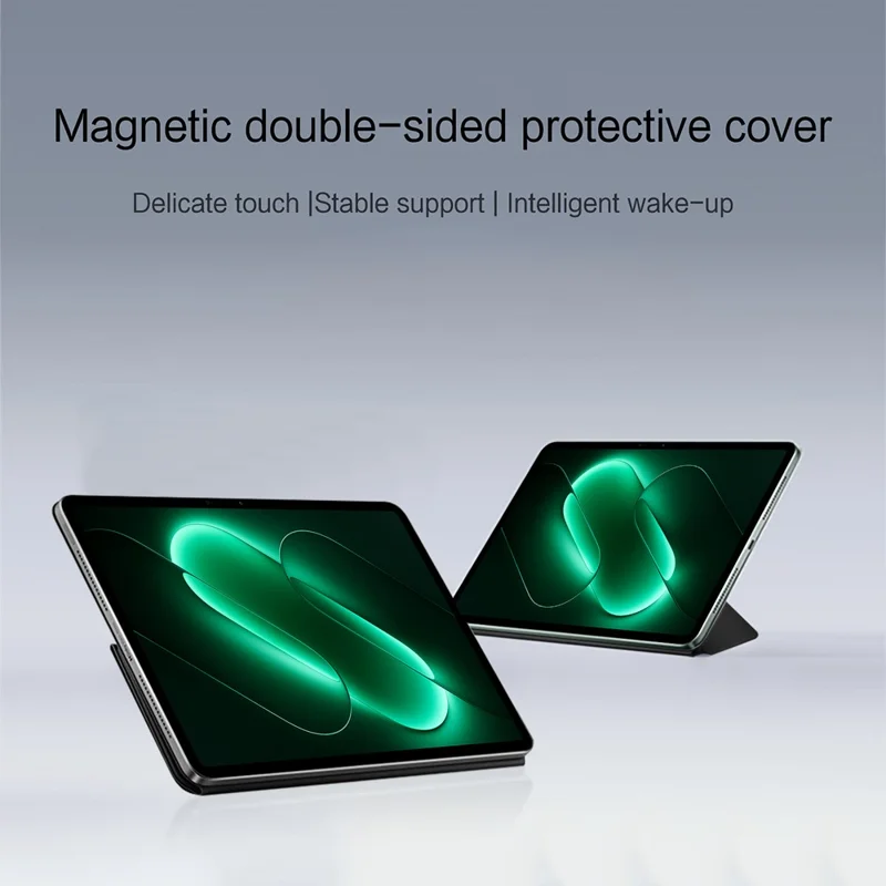 For Xiaomi Pad 9 Leather Case Origami Stand Magnetic Tablet Cover - Black