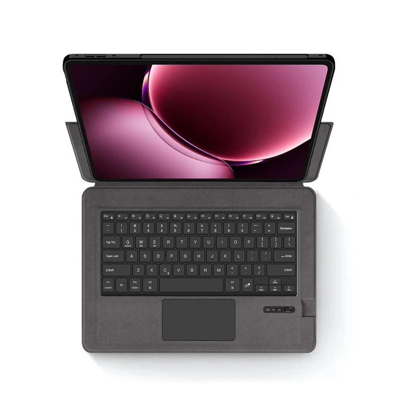 For Xiaomi Pad 9 Pro Max Leather Case + Touchpad Bluetooth-Compatible Keyboard (without Backlit) - Black