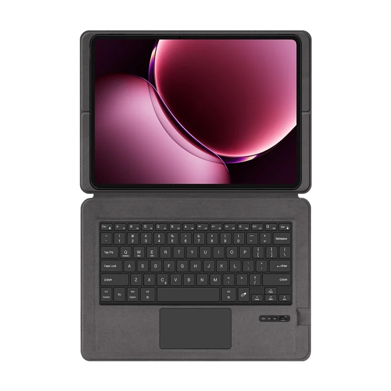 For Xiaomi Pad 9 Pro Max Leather Case + Touchpad Bluetooth-Compatible Keyboard (without Backlit) - Black