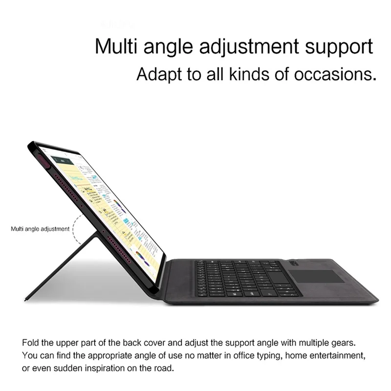 For Xiaomi Pad 9 Pro Max Leather Case + Touchpad Bluetooth-Compatible Keyboard (without Backlit) - Black