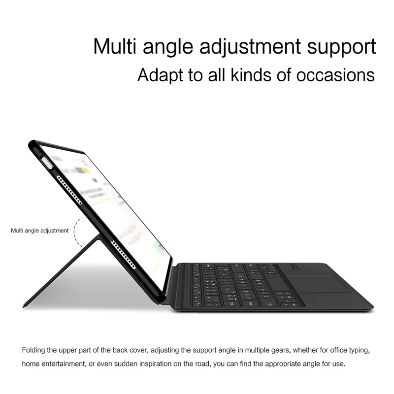 For Huawei MatePad Air (2026) Leather Case + Touchpad Bluetooth-Compatible Keyboard (without Backlit) - Black