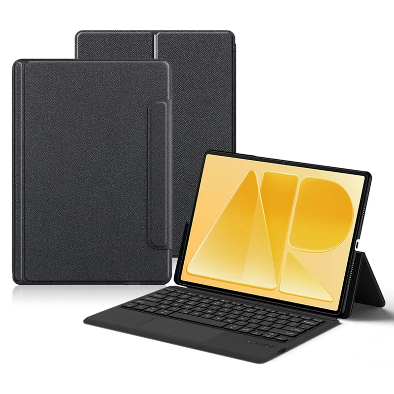For Huawei MatePad Air (2026) Leather Case + Touchpad Bluetooth-Compatible Keyboard (without Backlit) - Black