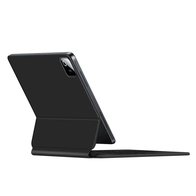 For Xiaomi Pad 9 Pro Magnetic Floating Bluetooth-Compatible Keyboard (English) + Leather Tablet Case - Black