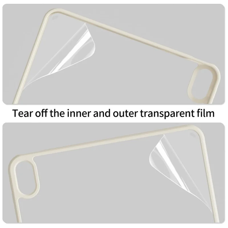 Capa para iPad mini (2024) / (2021) com Costas Transparente Magnética Removível e Dobrável em Y - Rosa