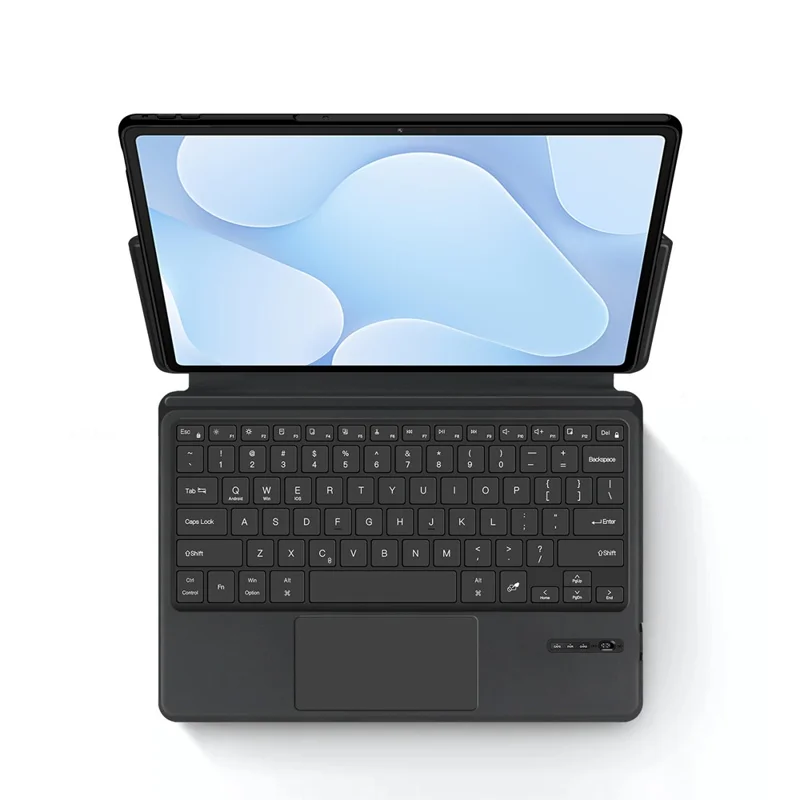 For Huawei MatePad Air Z Leather Case + Touchpad Bluetooth-Compatible Keyboard (without Backlit) - Black