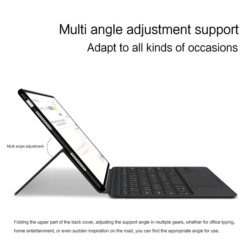 For Huawei MatePad Air Z Leather Case + Touchpad Bluetooth-Compatible Keyboard (without Backlit) - Black