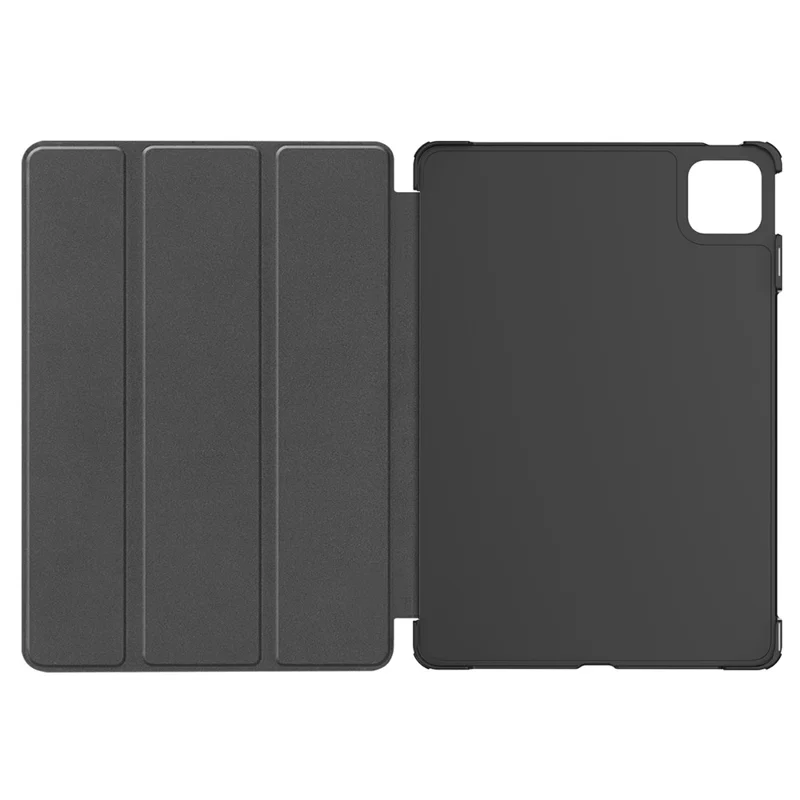 For Xiaomi Pad 9 Pro PU Leather Tablet Case Anti-drop Tri-Fold Stand Slim Protective Cover - Black