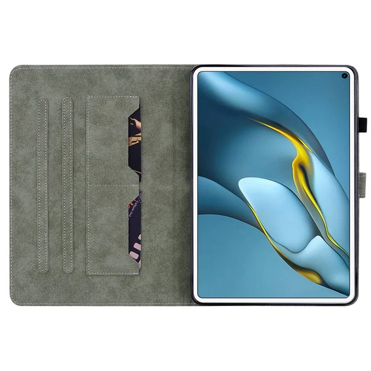 Pour Huawei Matepad Pro 10.8 (2021) Motage Tiger Tiger Tablet Castet Case Ajustement Stand Réglable Tpu + pu Cuir Shell With Card Slot - Bleu Foncé