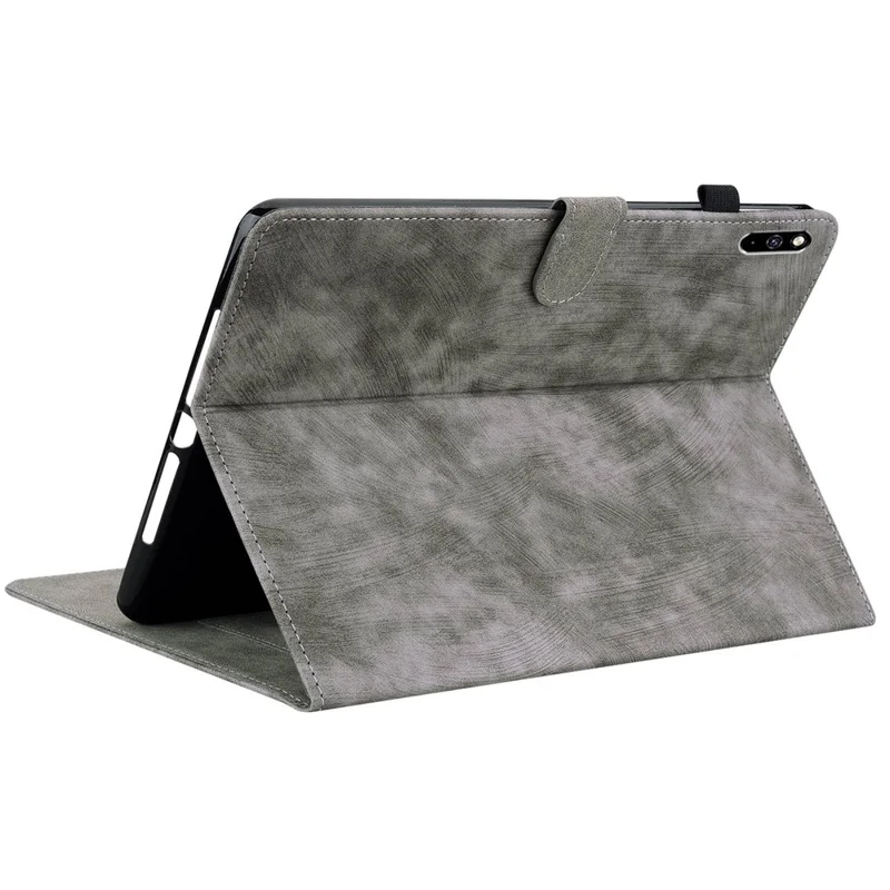 For Huawei MatePad Pro 10.8 (2021) Cute Tiger Pattern Imprinted Tablet Case Adjustable Stand Design TPU+PU Leather Shell with Card Slot - Grey