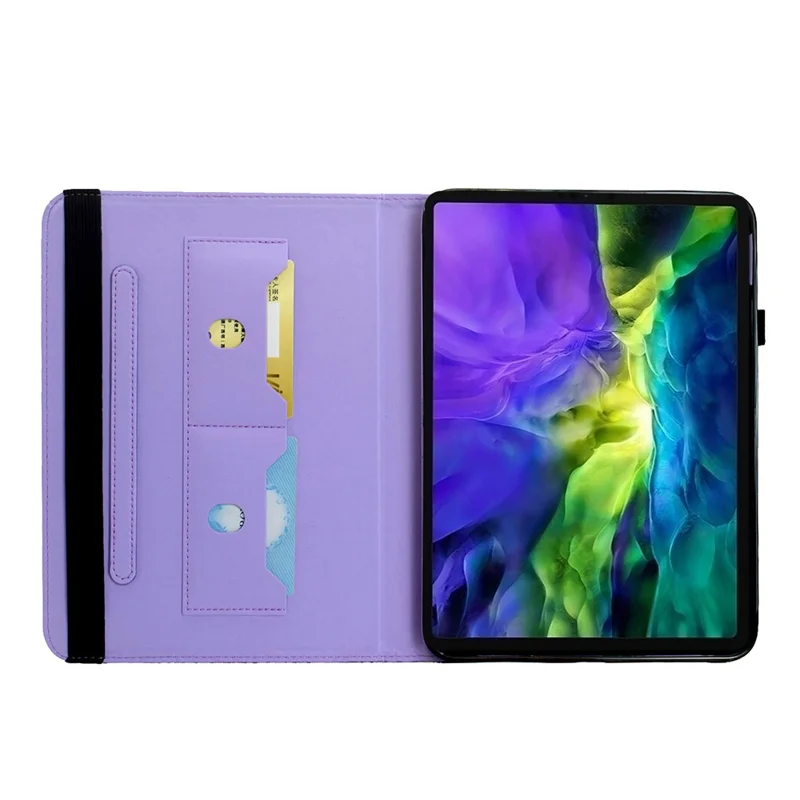 For iPad mini (2026) Case Butterfly Pattern PU Leather Card Slot Tablet Cover - Light Purple