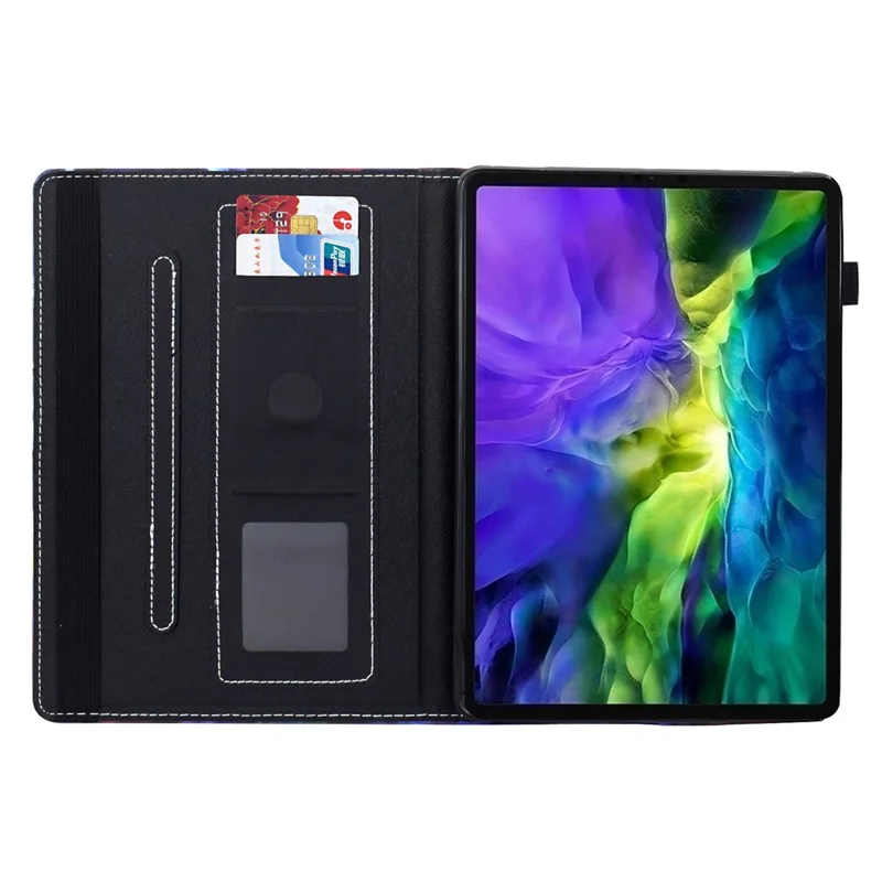 For iPad mini (2026) Case Pattern Printing Leather Tablet Cover with Card Holder - Cat