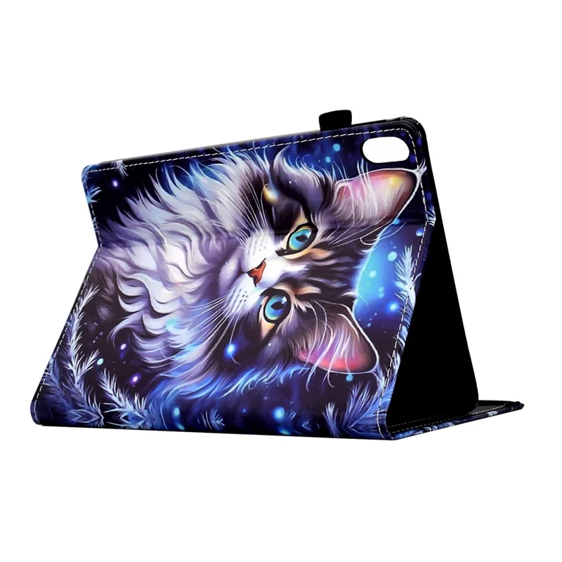 For iPad mini (2026) Case Pattern Printing Leather Tablet Cover with Card Holder - Cat