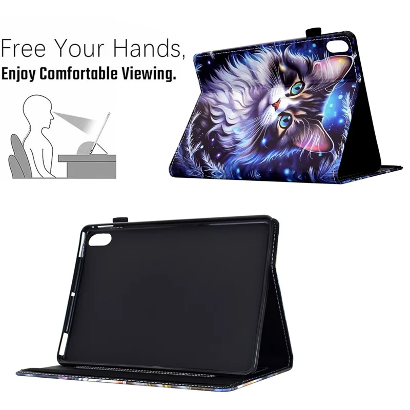 For iPad mini (2026) Case Pattern Printing Leather Tablet Cover with Card Holder - Cat