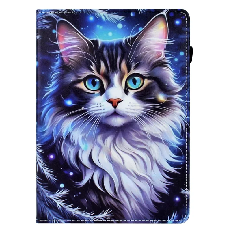 For iPad mini (2026) Case Pattern Printing Leather Tablet Cover with Card Holder - Cat