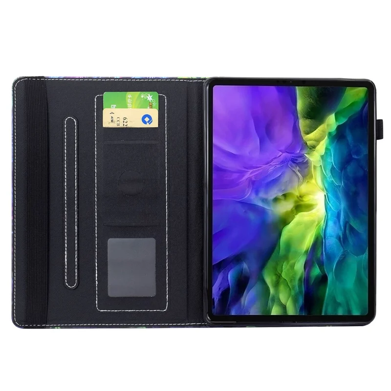For iPad mini (2026) Case Pattern Printing Leather Tablet Cover with Card Holder - Shining Cat