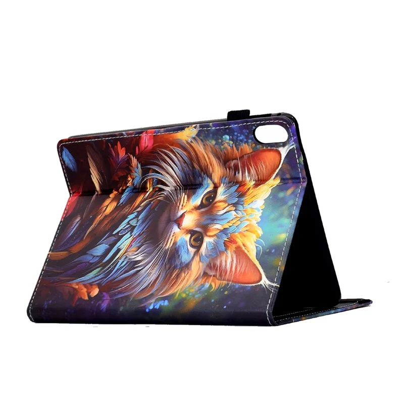 For iPad mini (2026) Case Pattern Printing Leather Tablet Cover with Card Holder - Shining Cat