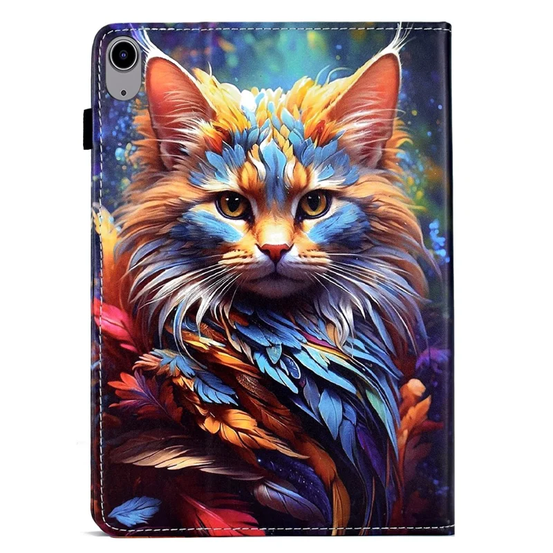For iPad mini (2026) Case Pattern Printing Leather Tablet Cover with Card Holder - Shining Cat