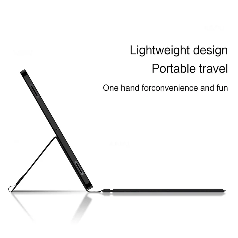 For Samsung Galaxy Tab S12+ Leather Case + Touchpad Bluetooth-Compatible Keyboard (without Backlit) - Black