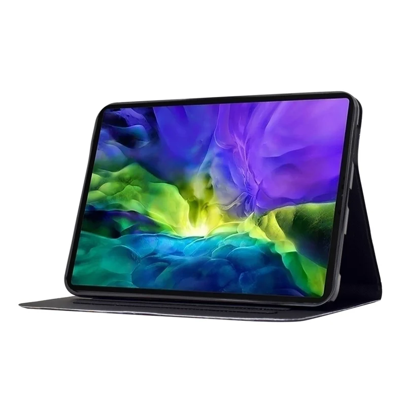 For iPad mini (2026) Case Pattern Printing Stand Leather Tablet Cover with Card Slots - Starry Night Cat