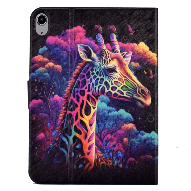 For iPad mini (2026) Case Stand Pattern Printed Leather Cover - Giraffe