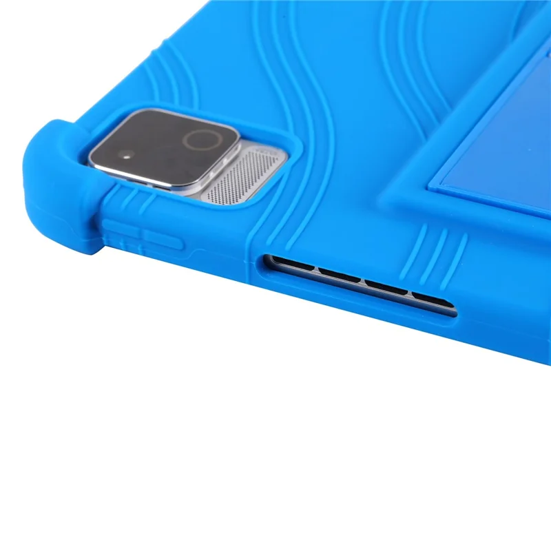 For vivo iQOO Pad Ultra Tablet Case Adjustable Kickstand Silicone Tablet Protective Cover - Dark Blue