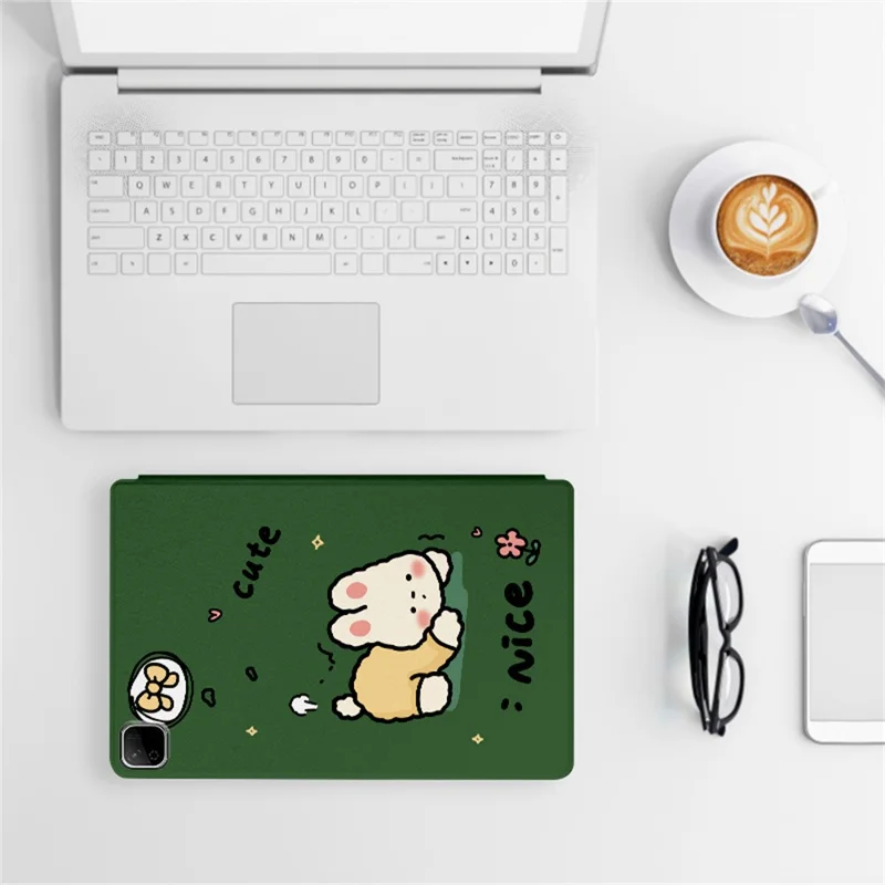 For Honor Pad X9b Max Case Cute Cartoon Pattern Print PU Leather Tablet Cover - Angel Cat