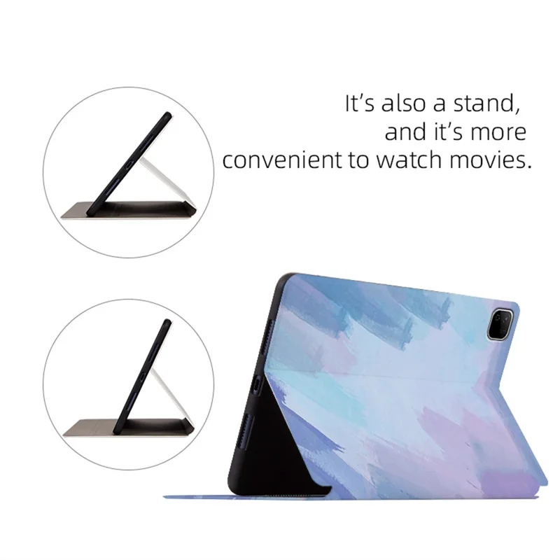 For Honor Pad X9b Max Case Watercolor Pattern PU Leather Stand Tablet Cover - Deep Pink