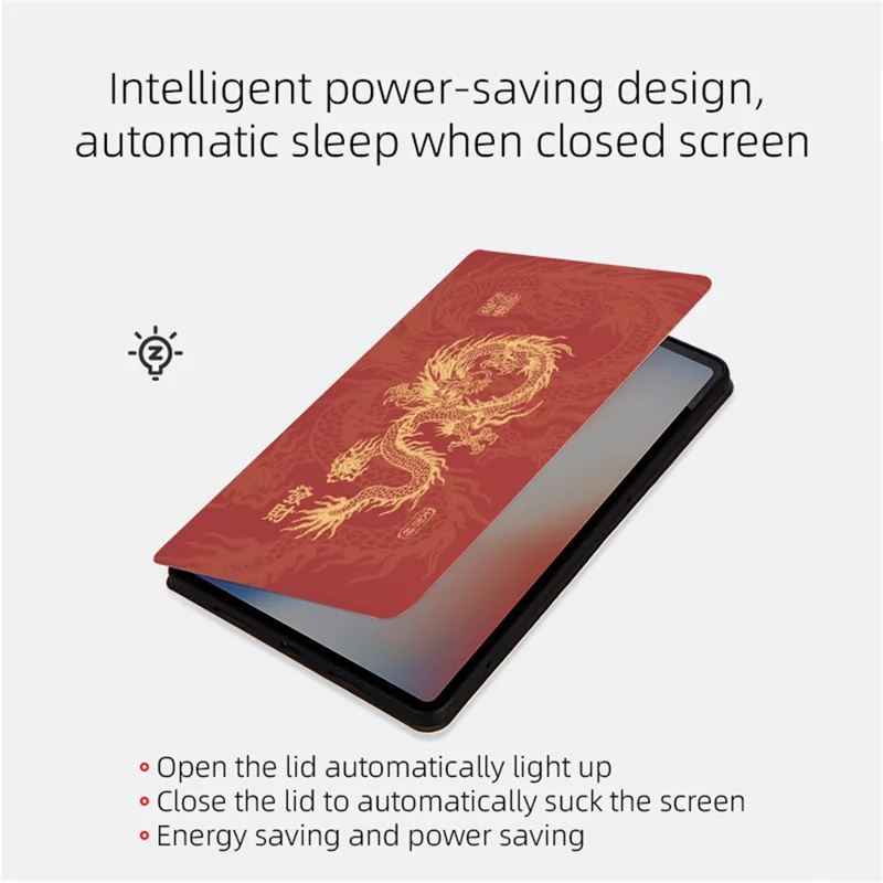 For iPad mini (2026) Case PU Leather Loong Pattern Stand Tablet Cover - All Wishes Come True