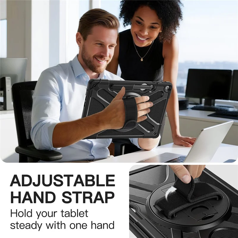 For Microsoft Surface Pro 12 inch (2026) / Surface Pro 12 inch Case Kickstand Tablet Cover with Hand Strap / Shoulder Strap - Black