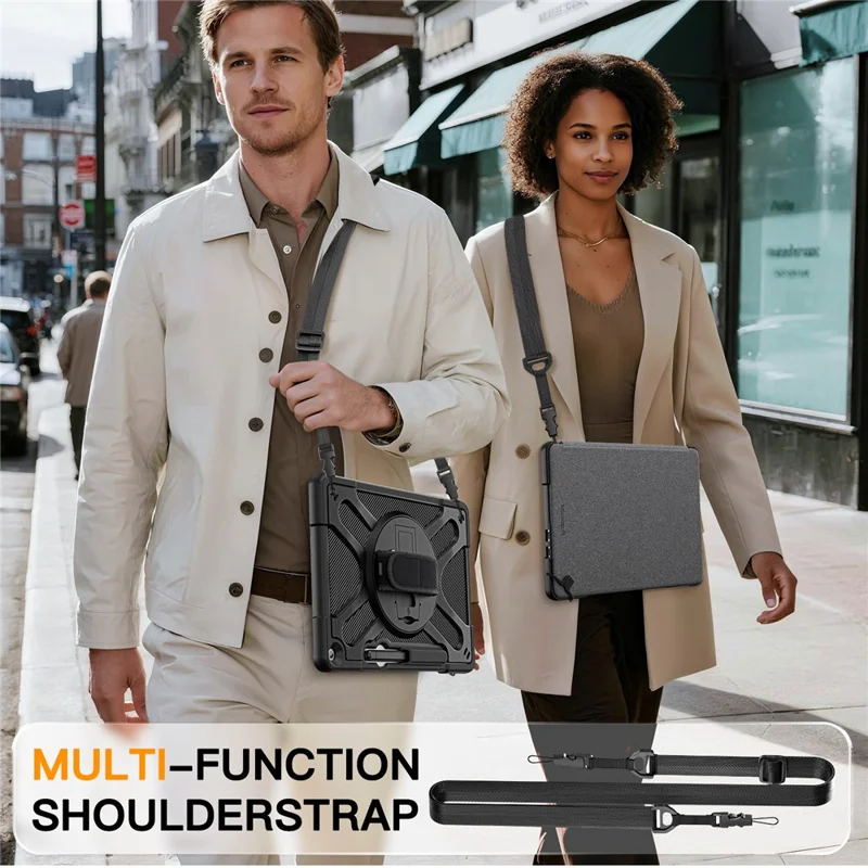 For Microsoft Surface Pro 12 inch (2026) / Surface Pro 12 inch Case Kickstand Tablet Cover with Hand Strap / Shoulder Strap - Black