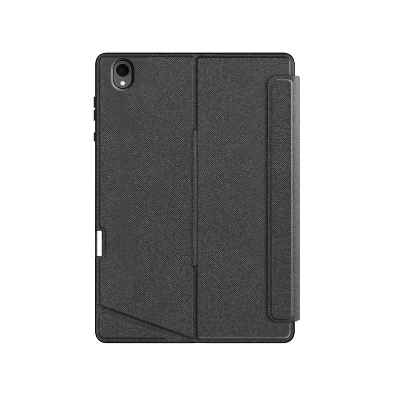 For Samsung Galaxy Tab S12+ Leather Case + Bluetooth-Compatible Keyboard with Backlight Trackpad - Black