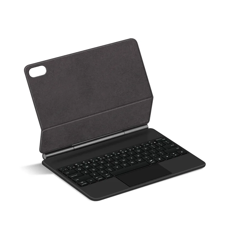 For Samsung Galaxy Tab S12+ Magnetic Floating Bluetooth-Compatible Keyboard (English) + Leather Tablet Case - Black