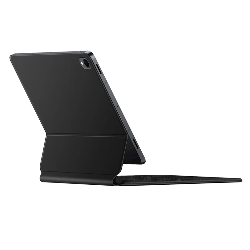 For Samsung Galaxy Tab S12+ Magnetic Floating Bluetooth-Compatible Keyboard (Russian) + Leather Tablet Case - Black
