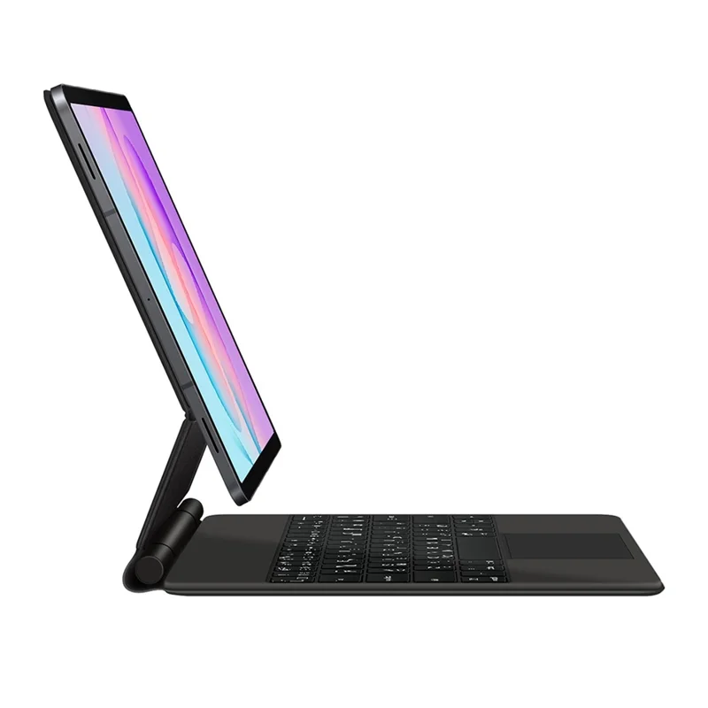 For Samsung Galaxy Tab S12+ Magnetic Floating Bluetooth-Compatible Keyboard (Russian) + Leather Tablet Case - Black