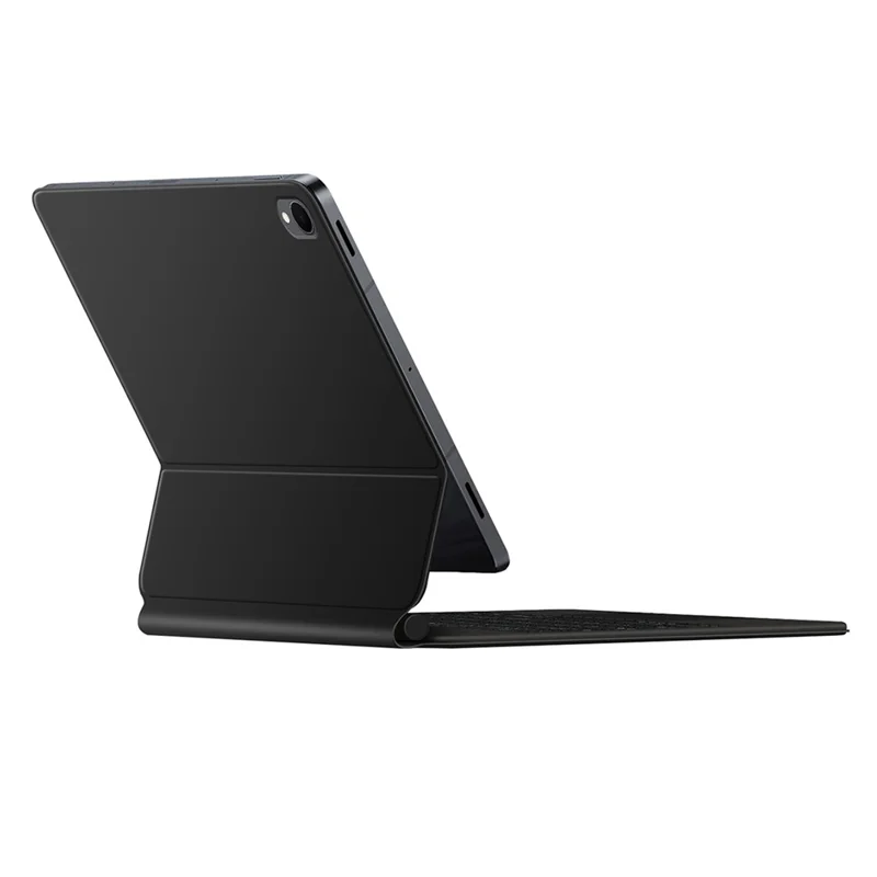 For Samsung Galaxy Tab S12+ Magnetic Bluetooth-Compatible Keyboard (Arabic) + Leather Tablet Case - Black