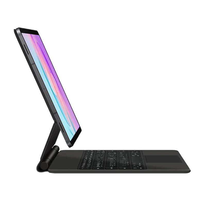 For Samsung Galaxy Tab S12+ Magnetic Bluetooth-Compatible Keyboard (Arabic) + Leather Tablet Case - Black