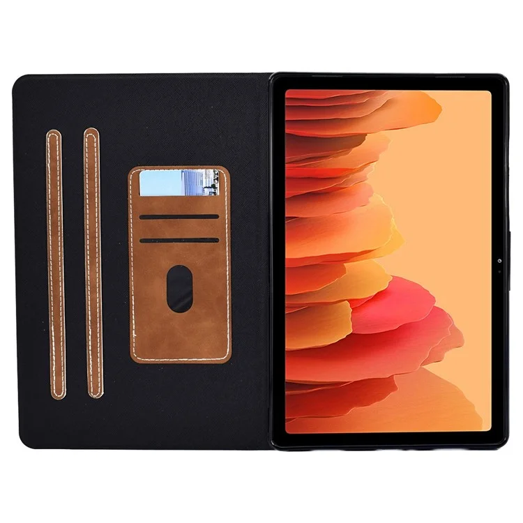 Para Samsung Galaxy Tab A7 10.4 (2020) SM-T500 / SM-T505 Folio Flip Tope de Cuero Texturizado Case Soporte de Tarjetas Magnéticas Cubierta Magnética - Marrón